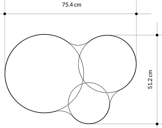 Καθρέπτης τοίχου Gora Megapap χρώμα μαύρο 75,4x2,2x51,2εκ.