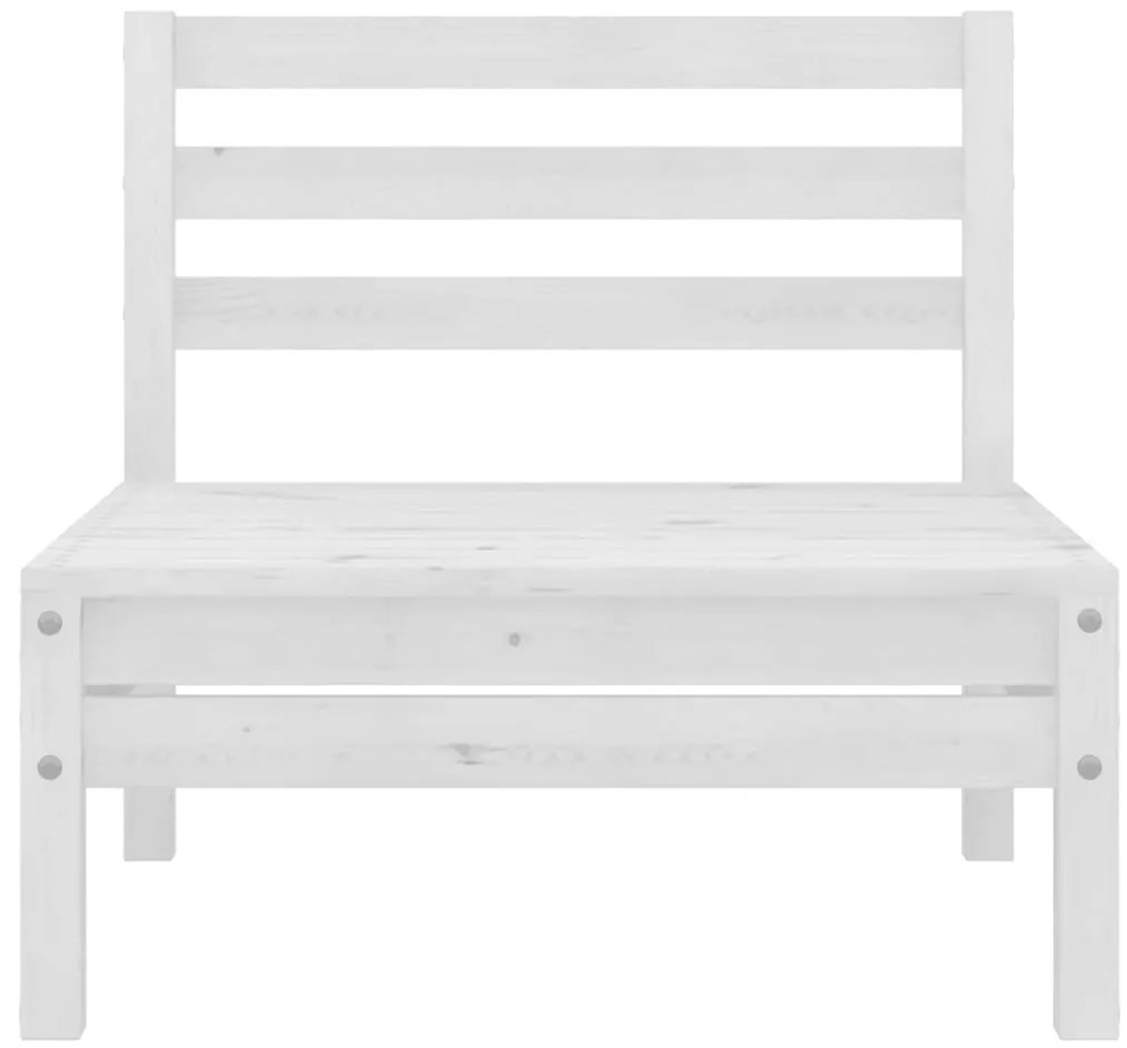 vidaXL Καναπέδες Κήπου Μεσαίοι 4 τεμ. Λευκοί από Μασίφ Ξύλο Πεύκου