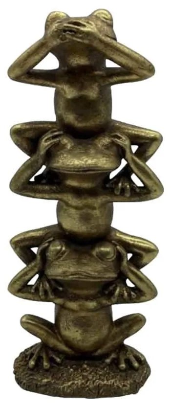 Διακοσμητικοί Βάτραχοι Froggies 1 021863 9,3x5,8xH21,8cm Gold Πολυρεσίνη