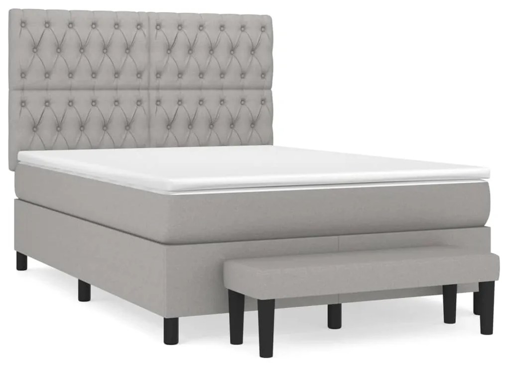 ΚΡΕΒΑΤΙ BOXSPRING ΜΕ ΣΤΡΩΜΑ ΑΝΟΙΧΤΟ ΓΚΡΙ 140X200 ΕΚ. ΥΦΑΣΜΑΤΙΝΟ 3136837