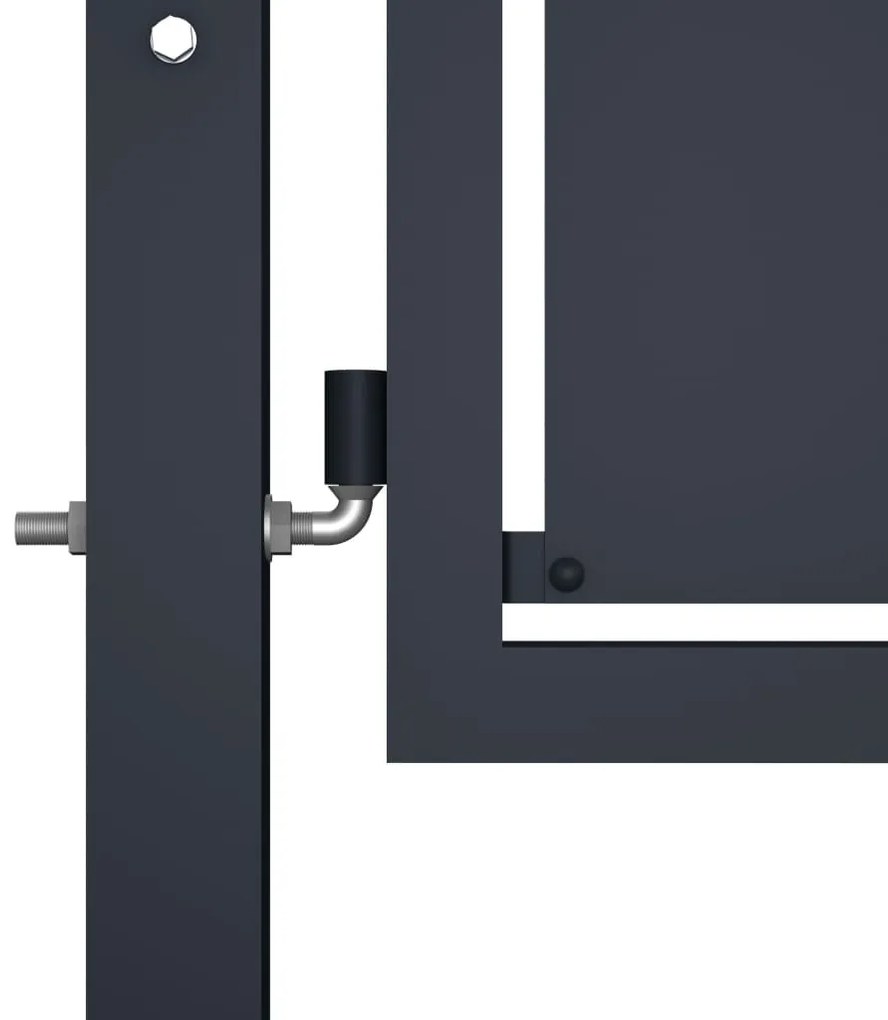 vidaXL Πόρτα Κήπου Ανθρακί Ατσάλινη 350x75 εκ.