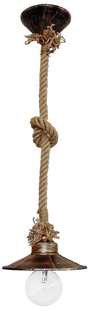 Φωτιστικό Οροφής Μονόφωτο Heronia Petra 31-0127 Rope/Bronze