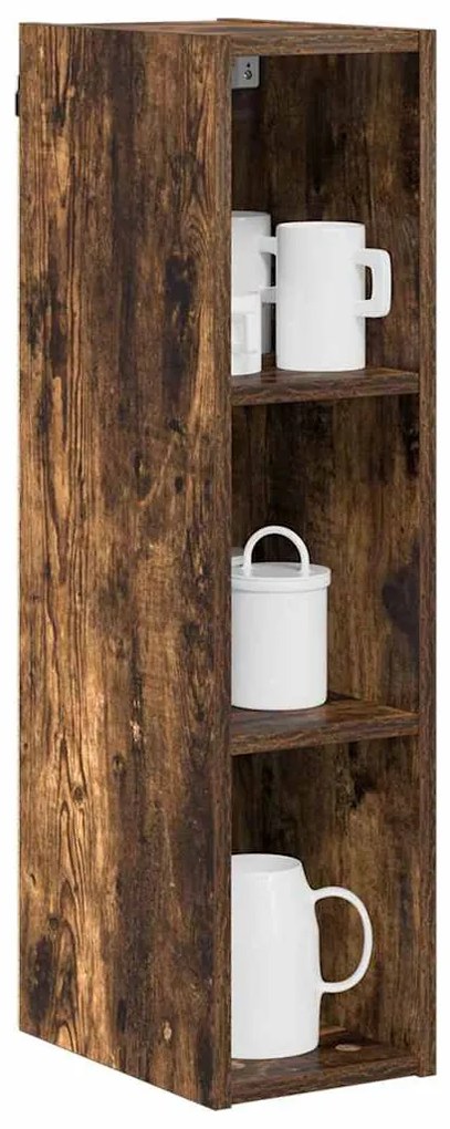 vidaXL Κρεμαστό ντουλάπι Καπνιστό Δρύς 20 x 29,5 x 80 εκ.