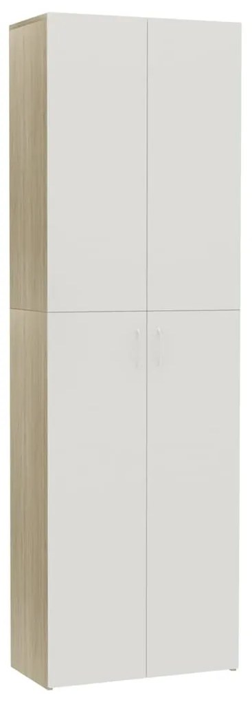 vidaXL Ντουλάπα Γραφείου Λευκή/Sonoma Δρυς 60x32x190 εκ. Μοριοσανίδα
