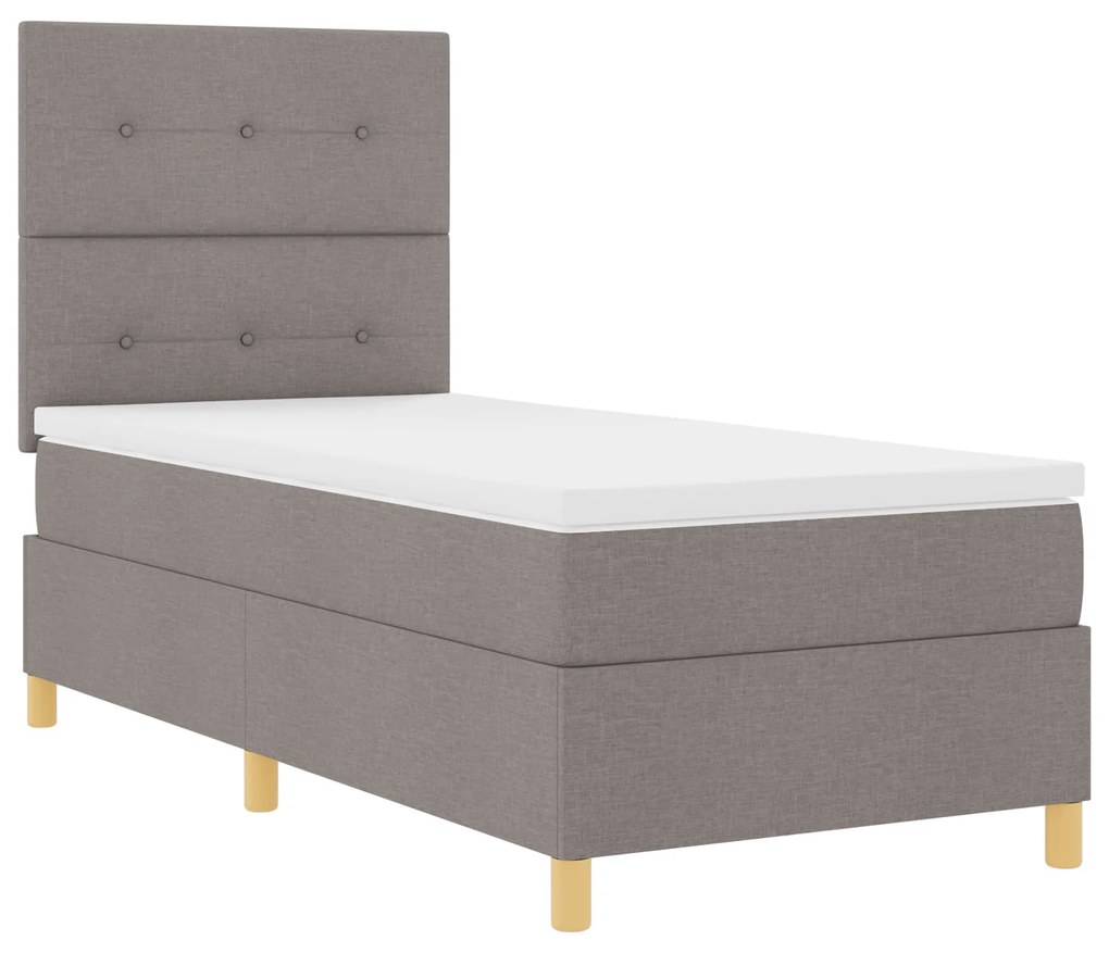 vidaXL Κρεβάτι Box Spring με Στρώμα & LED Ταπές 90x190 εκ Υφάσματος