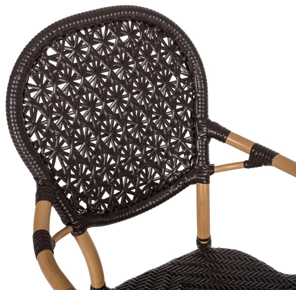 Καρέκλα - Πολυθρόνα C5926.01 Αλουμινίου Bamboo Look Καφέ και Καφέ Rattan 56x62x95Yεκ. 56x62x95 εκ.