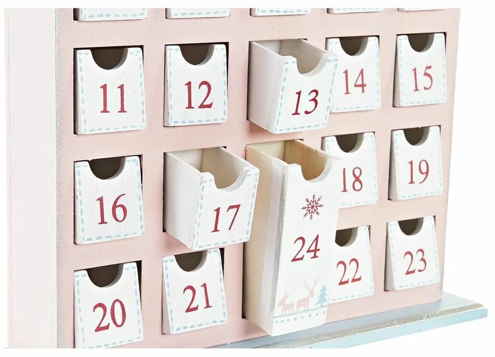 Εορταστικό Ημερολόγιο DKD Home Decor Ξύλο Σπίτι (27 x 7 x 40 cm) (x2)