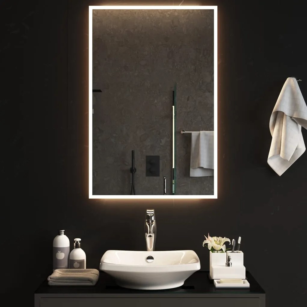 vidaXL Καθρέφτης Μπάνιου με LED 60x90 εκ.