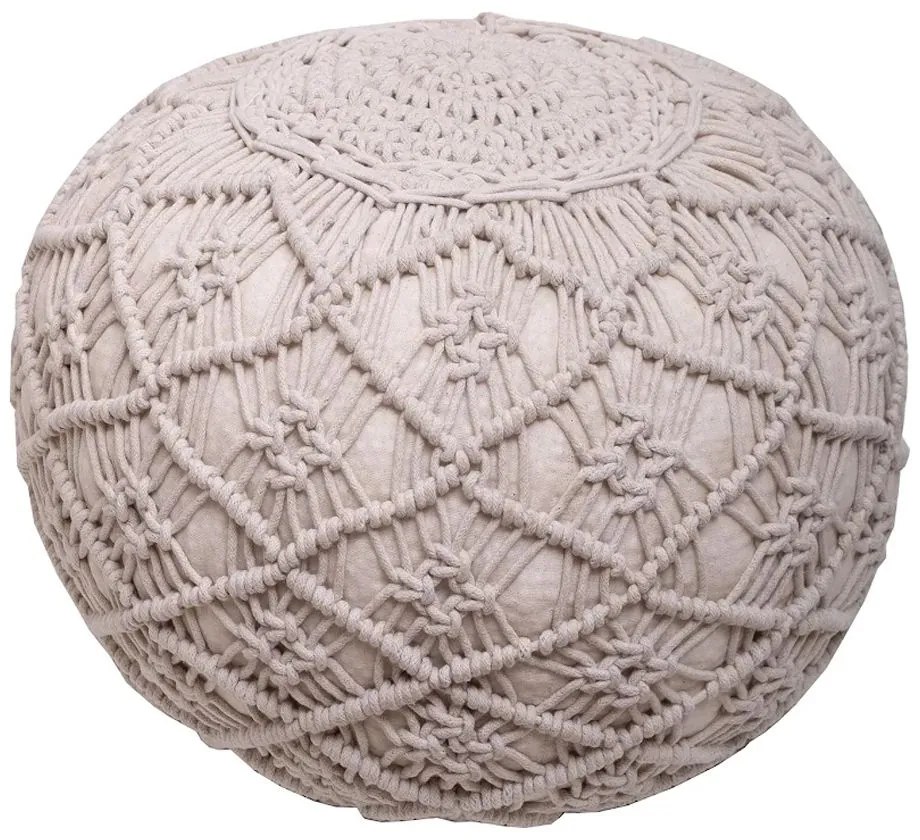 Πουφ 602 30x30x50 Ecru Viopros Cotton-Polyester