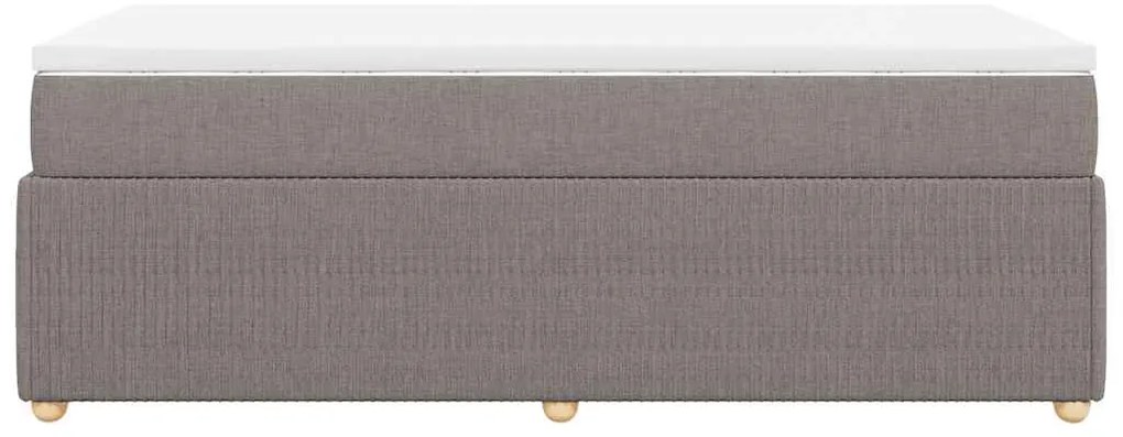 vidaXL Κρεβάτι Boxspring με Στρώμα Taupe 100 x 200 εκ. Υφασμάτινο