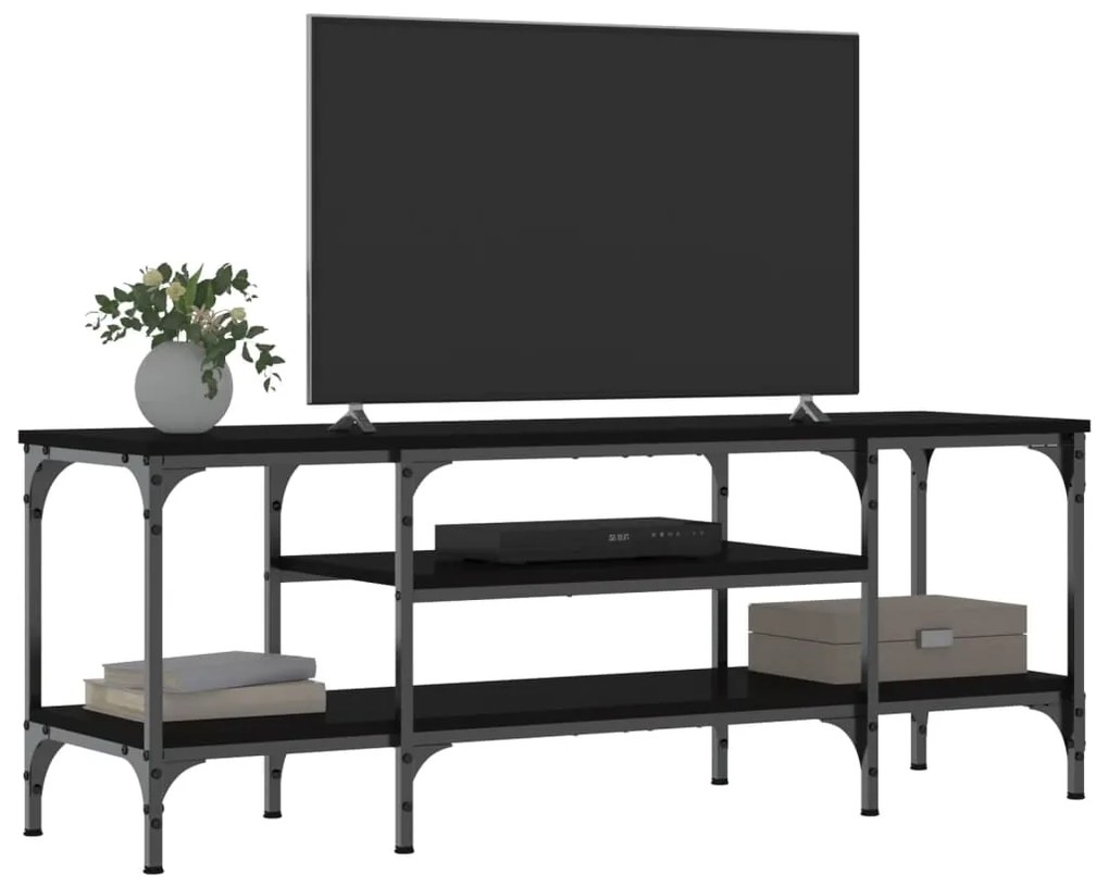 vidaXL Έπιπλο Τηλεόρασης Μαύρο 121 x 35 x 45 εκ. Επεξεργ. Ξύλο/Σίδερο