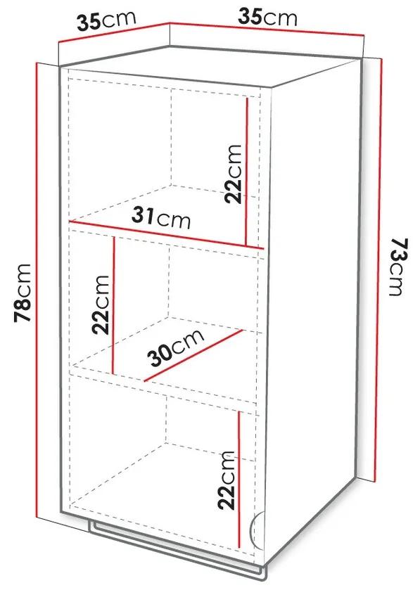 Επιτοίχιο ντουλάπι μπάνιου Merced D102, Μαύρο, Τοίχου, Ο αριθμός των θυρών: 1, 78x35x35cm, 16 kg | Epipla1.gr