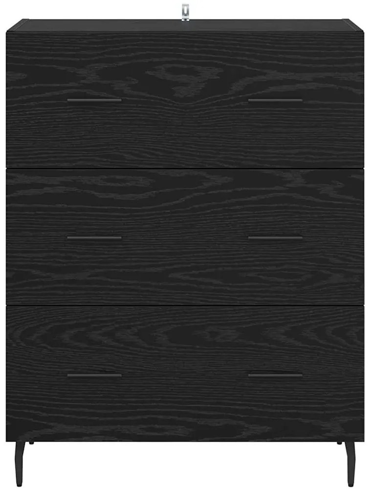 vidaXL Πλαϊνό γραφείο με συρτάρι Μαύρη Οξυά 69,5 x 34 x 90 εκ.