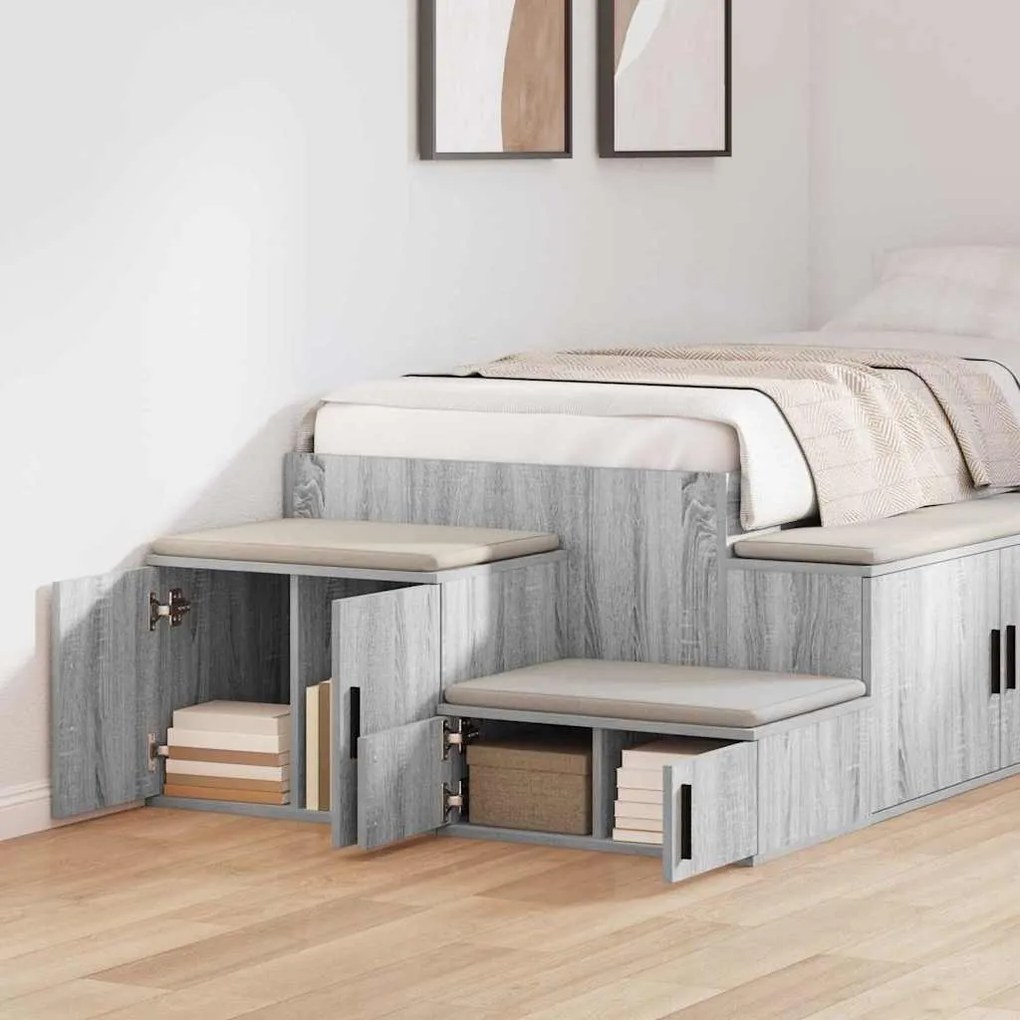 vidaXL Ντουλάπι αποθήκευσης Γκρι sonoma 118 x 41 x 40 εκ