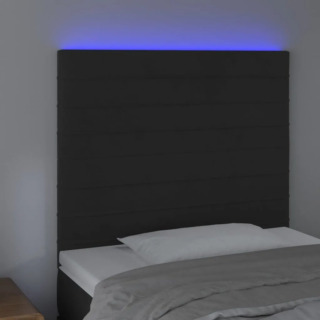 Κεφαλάρι Κρεβατιού LED Μαύρο 80x5x118/128 εκ. Βελούδινο 3122596