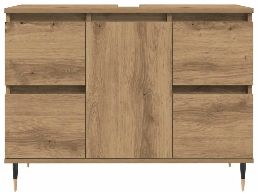 vidaXL Ντουλάπι μπάνιου Δρυς τεχνίτης 80x33x60 cm Κατασκευασμένο ξύλο