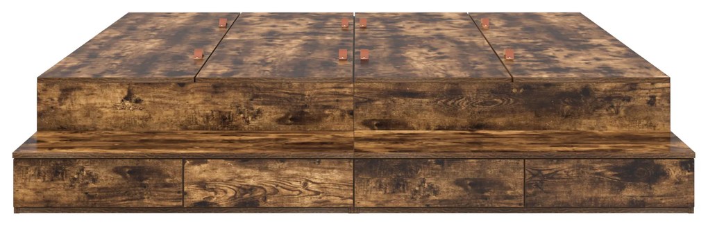 vidaXL Κρεβάτι Αποθήκευσης από Καπνό Δρυς 180x200 εκ