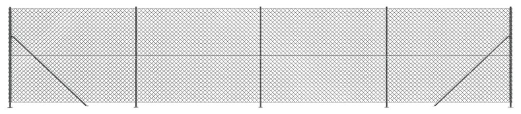 vidaXL Συρματόπλεγμα Περίφραξης Ανθρακί 1,4 x 10 μ. με Βάσεις Φλάντζα