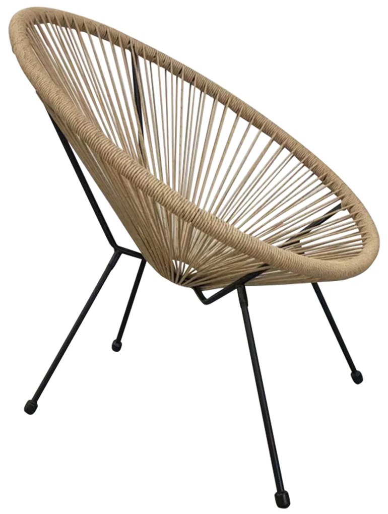 ΠΟΛΥΘΡΟΝΑ ACAPULCO Τ. ΦΩΛΙΑ ΜΕΤΑΛΛΟ ΜΑΥΡΟ ΜΕ TWISTED WICKER HM5871.01 70x73x79 εκ.