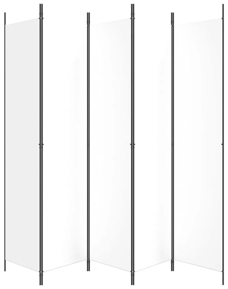 vidaXL Διαχωριστικό Δωματίου με 5 Πάνελ Λευκό 250x220 εκ. από Ύφασμα