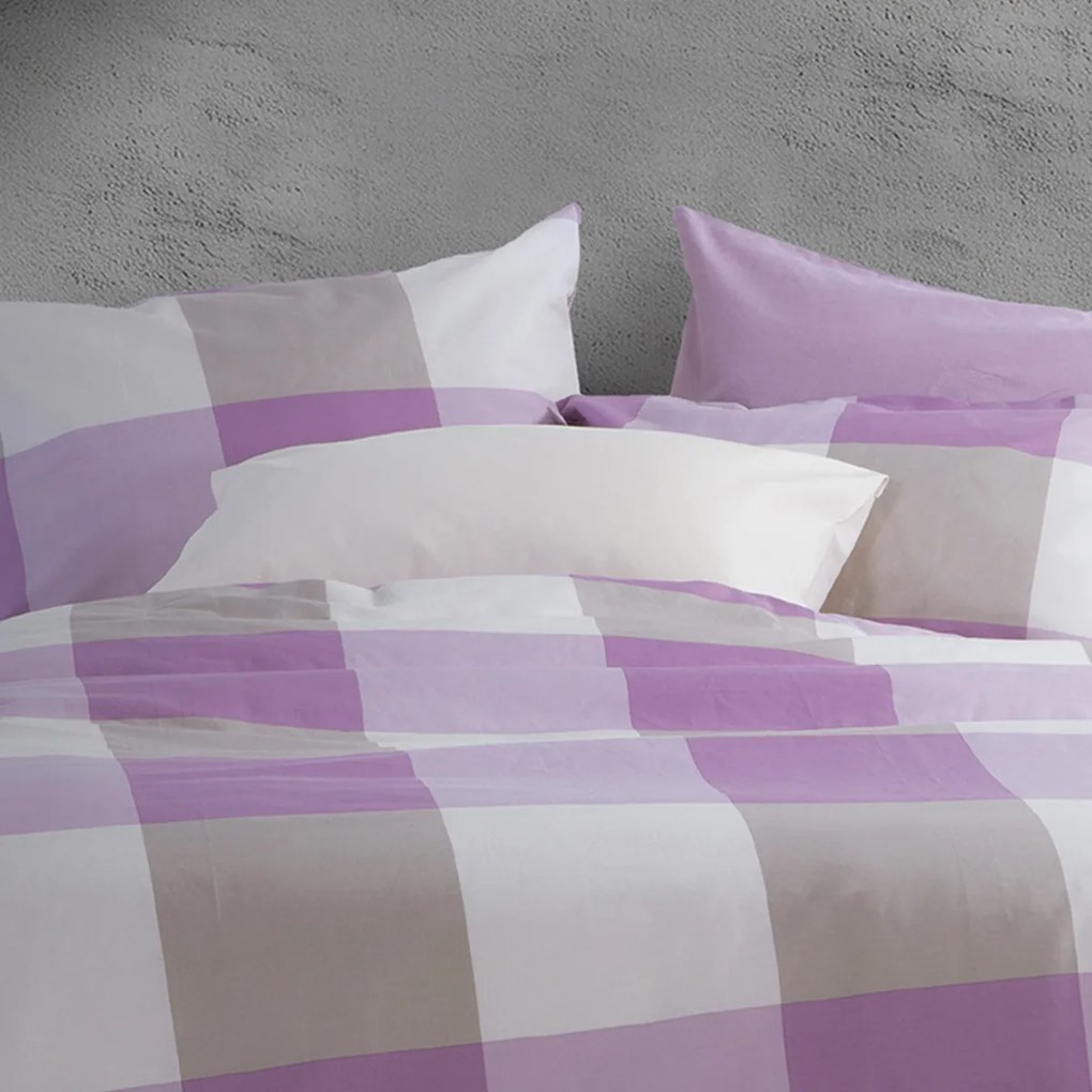 Μαξιλαροθήκη (52x72) Nef-Nef Homeware Casual Check Mauve
