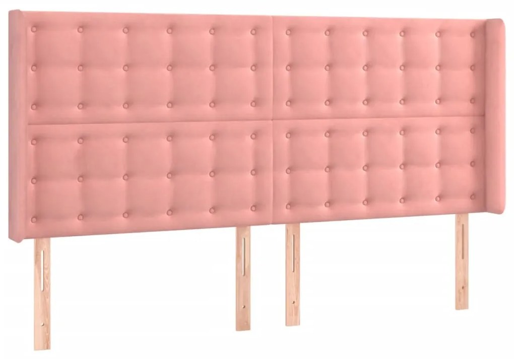 vidaXL Κεφαλάρι με Πτερύγια Ροζ 163x16x118/128 εκ. Βελούδινο