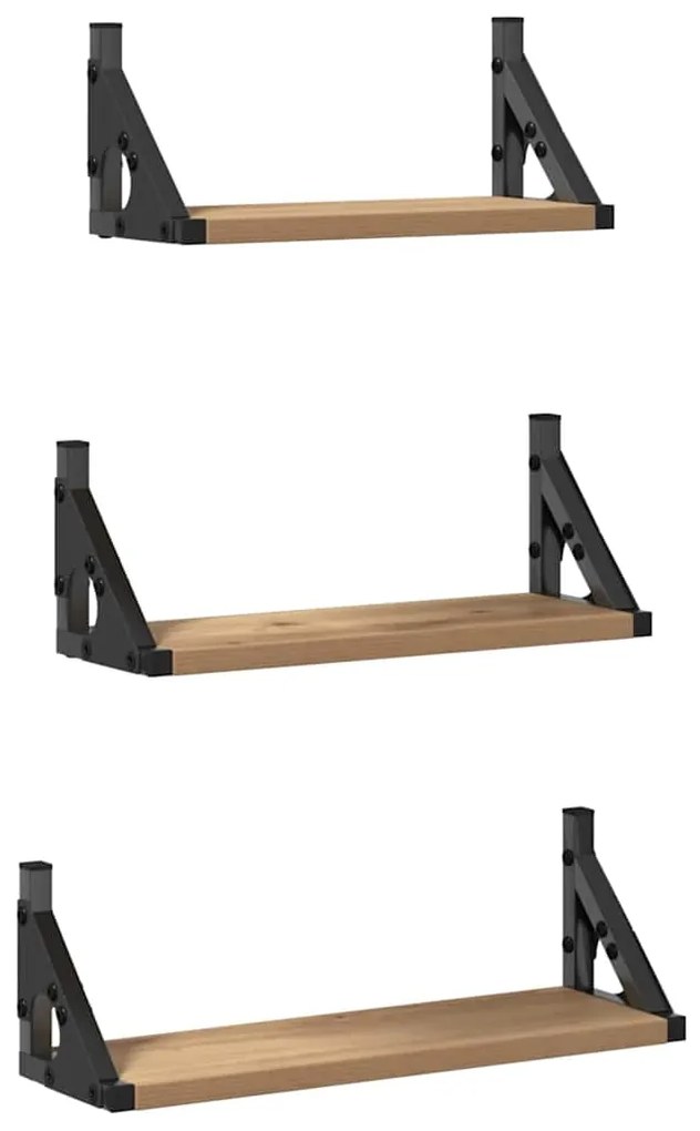 vidaXL Σετ ραφιών τοίχου με ράφι 3 pcs artisan δρυς 37 x 12 x 13 εκ.