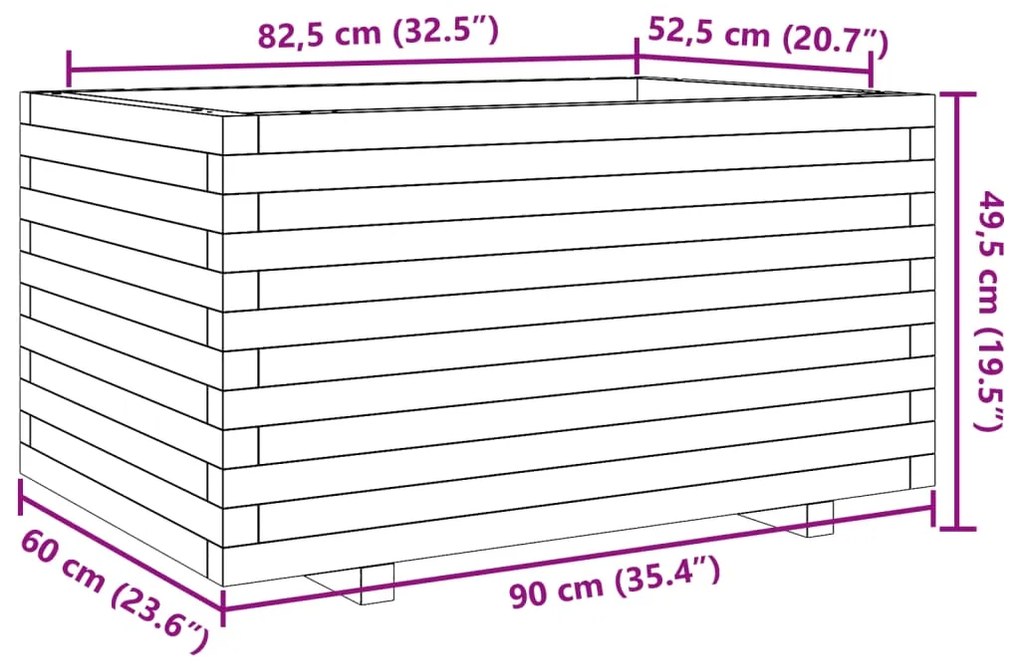 ΖΑΡΝΤΙΝΙΕΡΑ ΚΗΠΟΥ 90X60X49,5 ΕΚ. ΑΠΟ ΕΜΠΟΤΙΣΜΕΝΟ ΞΥΛΟ ΠΕΥΚΟΥ 3282568