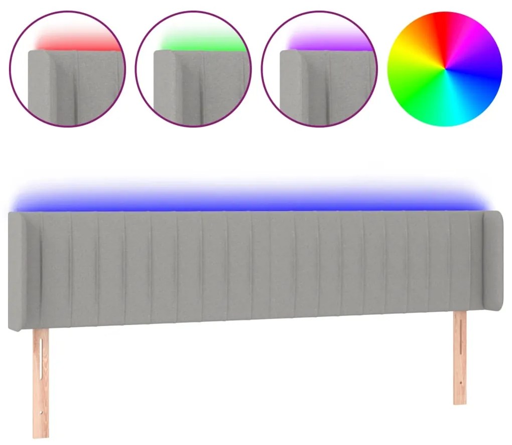 ΚΕΦΑΛΑΡΙ ΚΡΕΒΑΤΙΟΥ LED ΑΝΟΙΧΤΟ ΓΚΡΙ 163X16X78/88 ΕΚ. ΥΦΑΣΜΑΤΙΝΟ 3123480