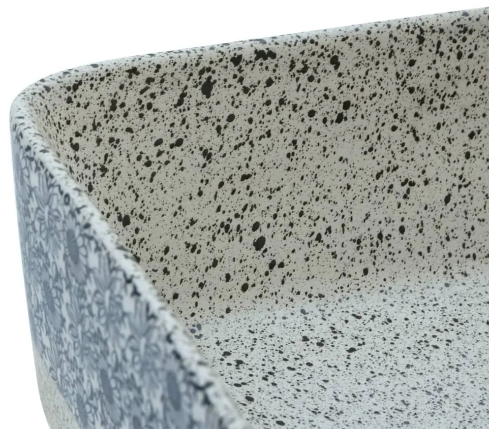 vidaXL Νιπτήρας Ορθογώνιος Γκρι/Μπλε 46 x 35,5 x 13 εκ. Κεραμικός