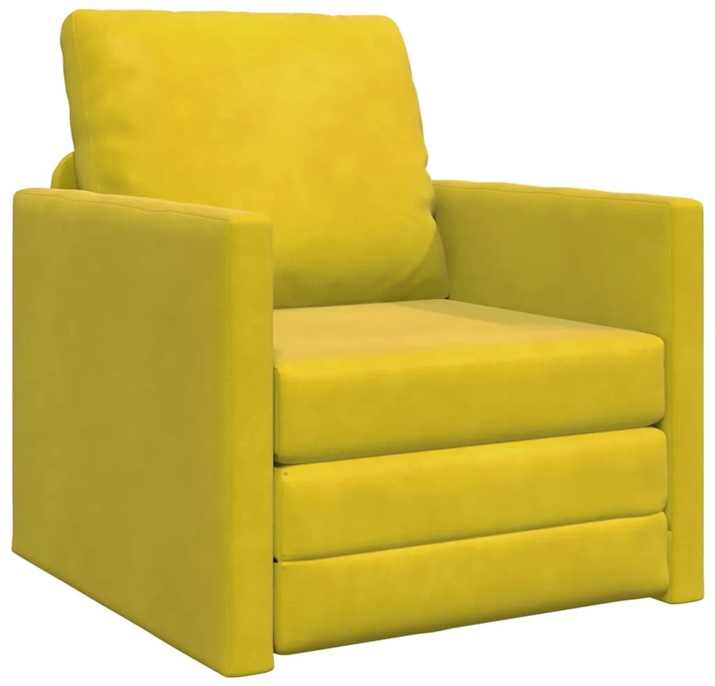 vidaXL Καναπές Κρεβάτι 2 σε 1  Σκούρο Κίτρινο 74x77x81 εκ. Βελούδο