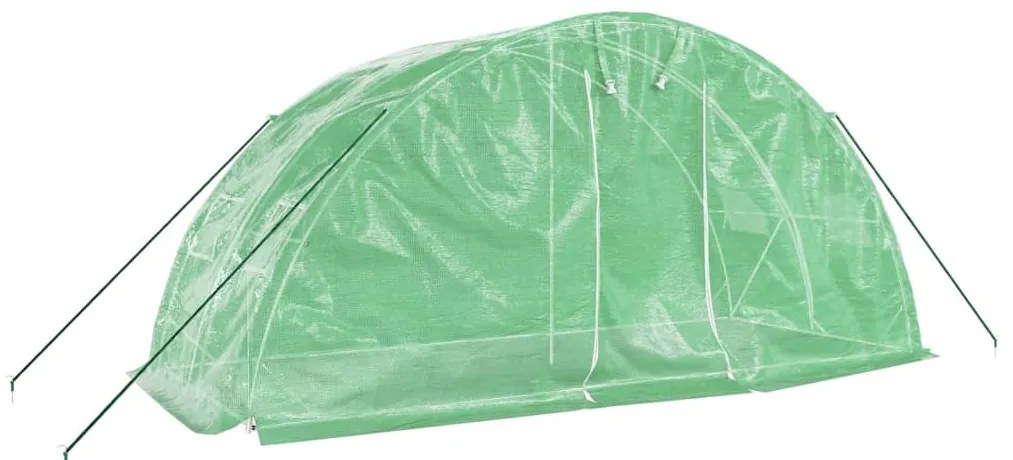 vidaXL Θερμοκήπιο με Ατσάλινο Πλαίσιο Πράσινο 10 μ² 5 x 2 x 2,3 μ.