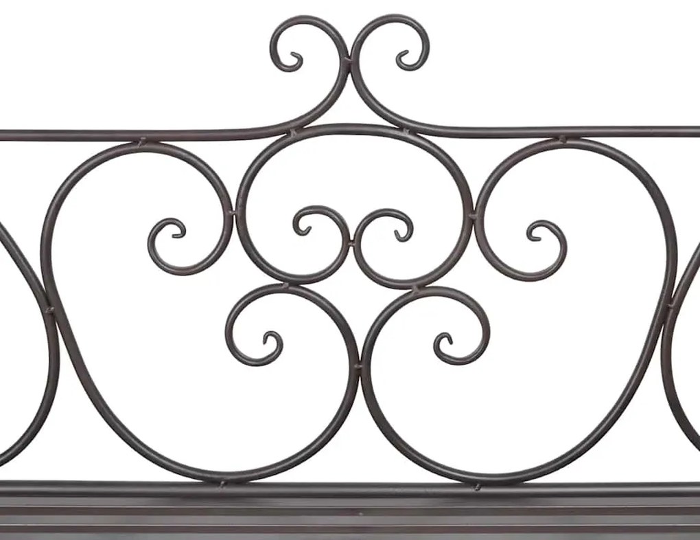 vidaXL Παγκάκι Κήπου Αντικέ Καφέ 132 εκ. Ατσάλινο