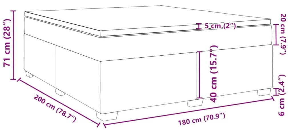 Κρεβάτι Boxspring με Στρώμα Σκούρο Πράσινο 180x200εκ. Βελούδινο - Πράσινο