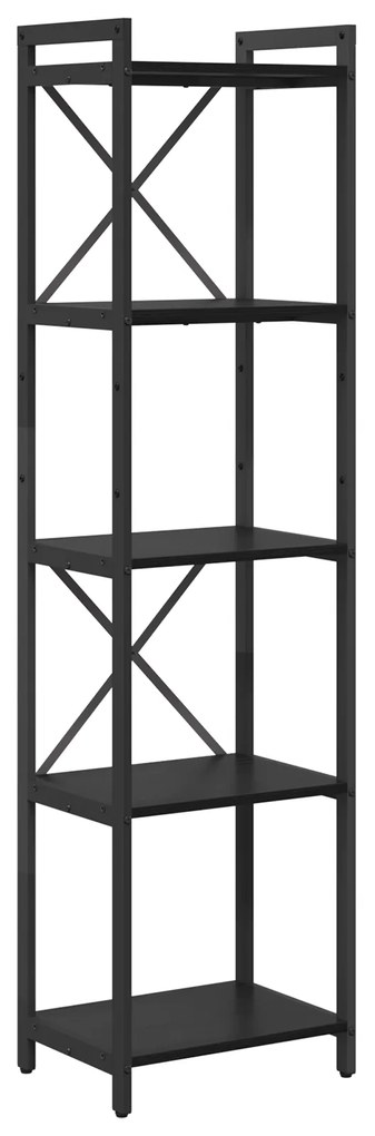 vidaXL Βιβλιοθήκη Μαύρη δρυς 40 x 30 x 153 εκ Επεξεργασμένο ξύλο