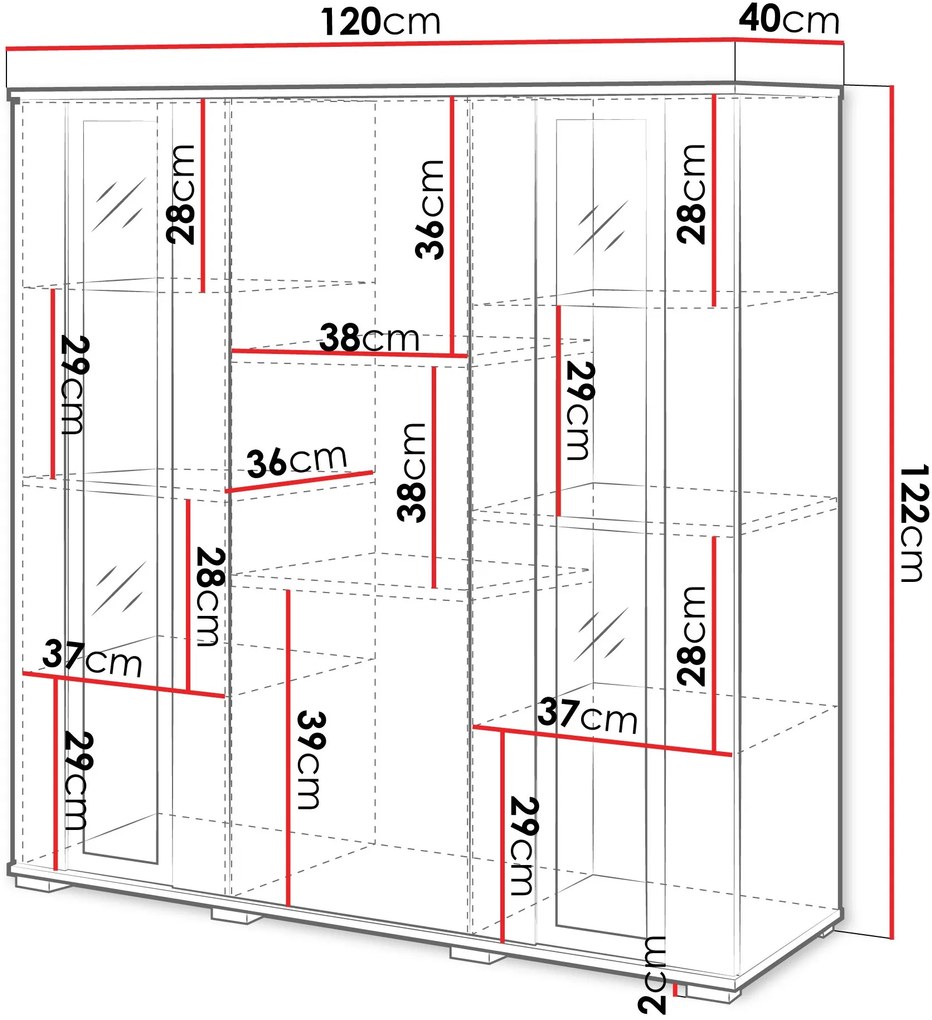 Βιτρίνα Caro HB 120-Leuko