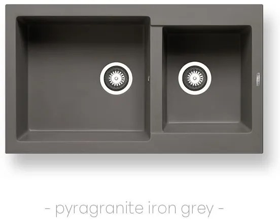 Pyramis Νεροχύτης Pyragranite Alazia 86x50 1 3/4Β Iron Grey