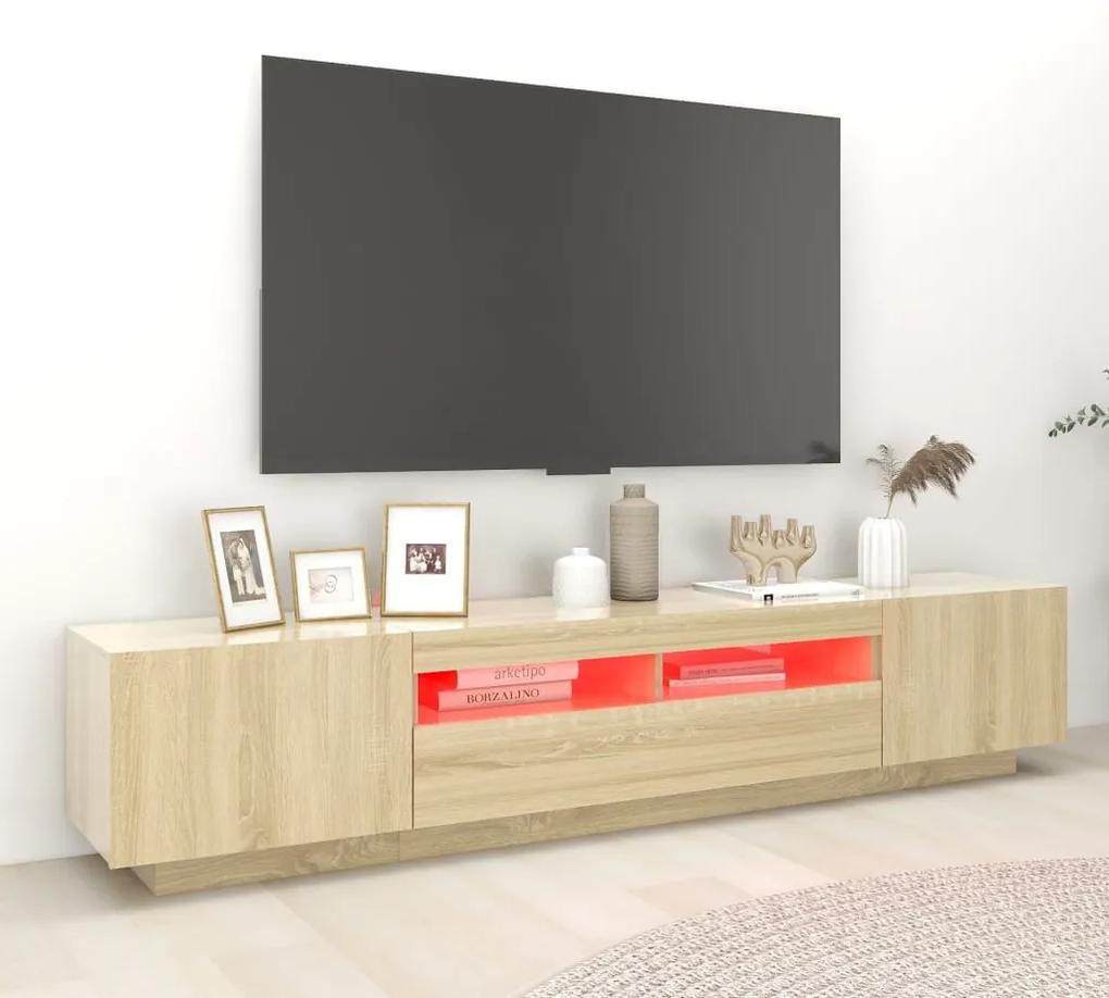 vidaXL Έπιπλο Τηλεόρασης με LED Sonoma Δρυς 200 x 35 x 40 εκ.