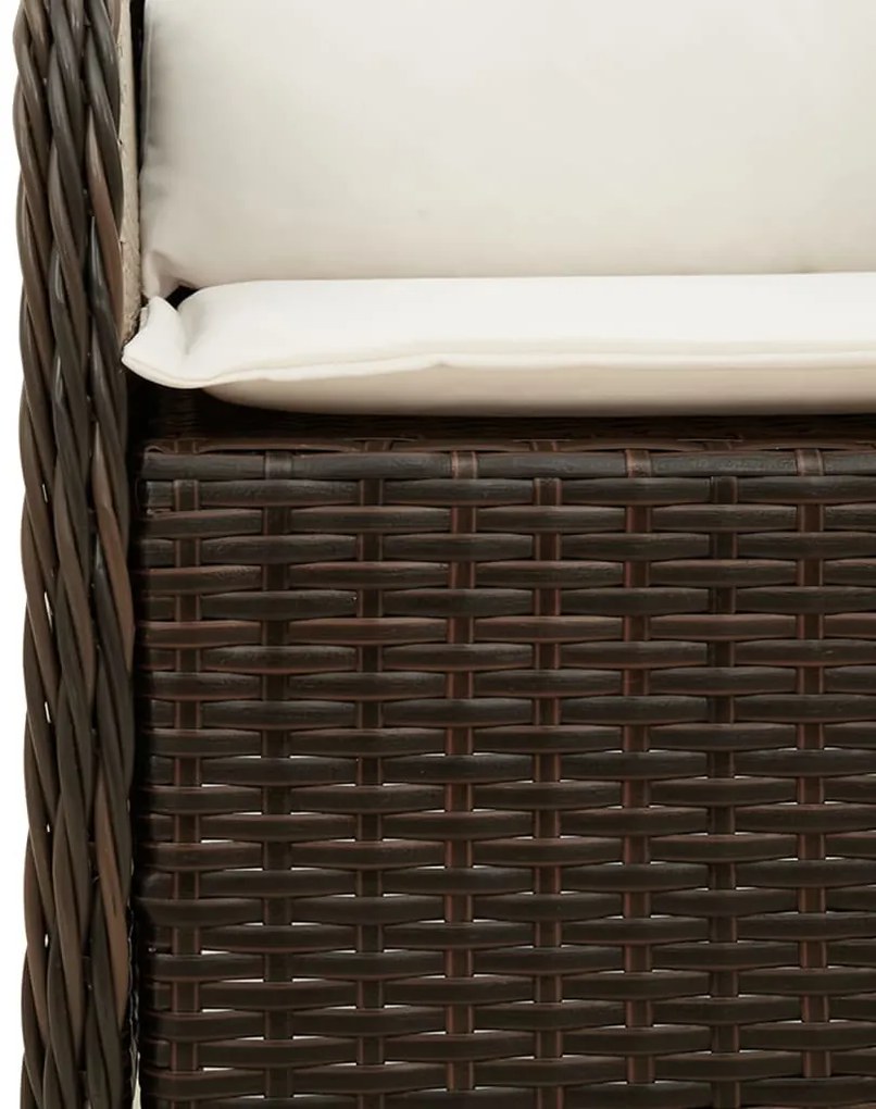 vidaXL Σετ Τραπεζαρίας Κήπου 5 Τεμαχίων Καφέ Συνθ. Ρατάν με Μαξιλάρια