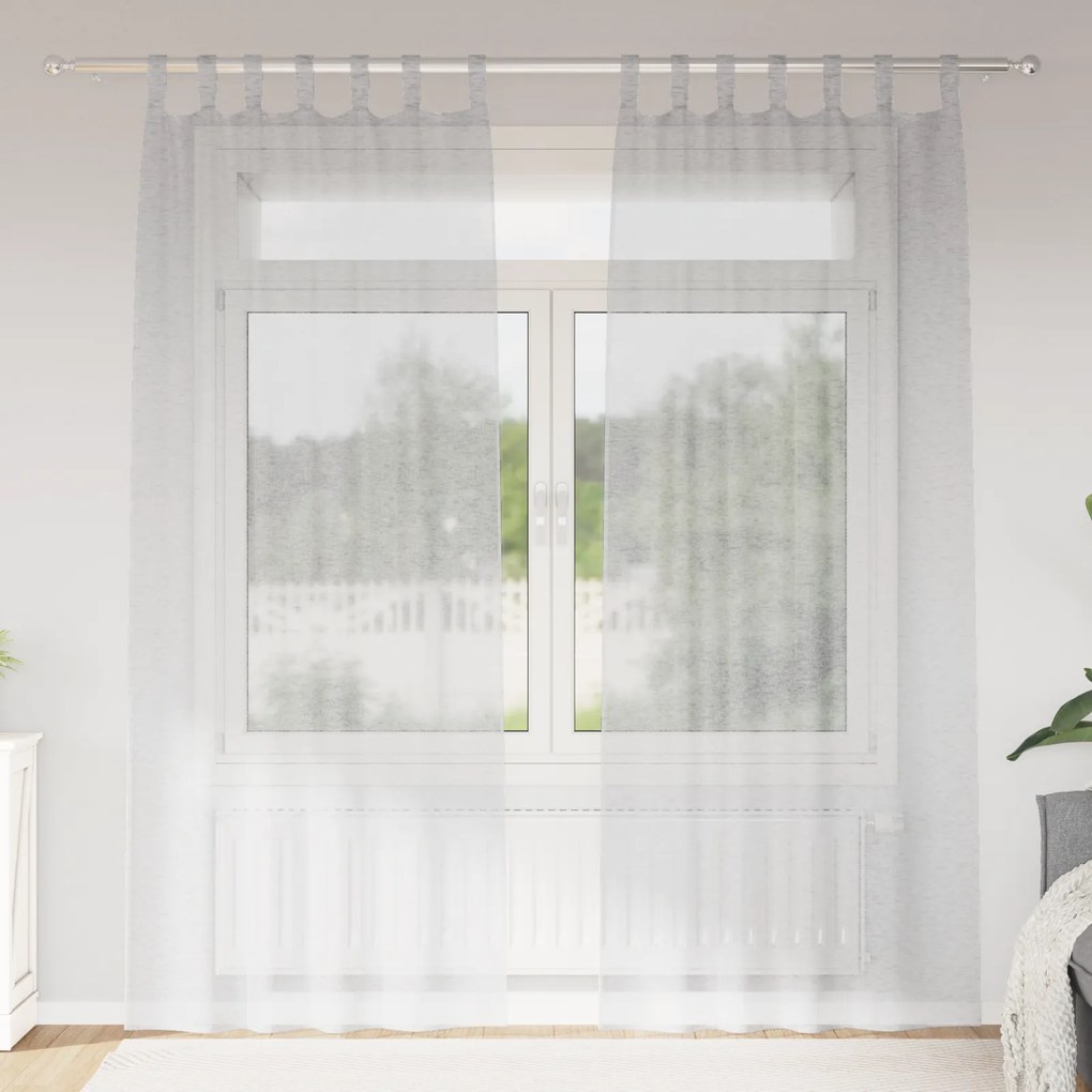 vidaXL Κουρτίνες 2 pcs Ανοιχτό γκρι 140 x 225 cm Πολυεστέρας
