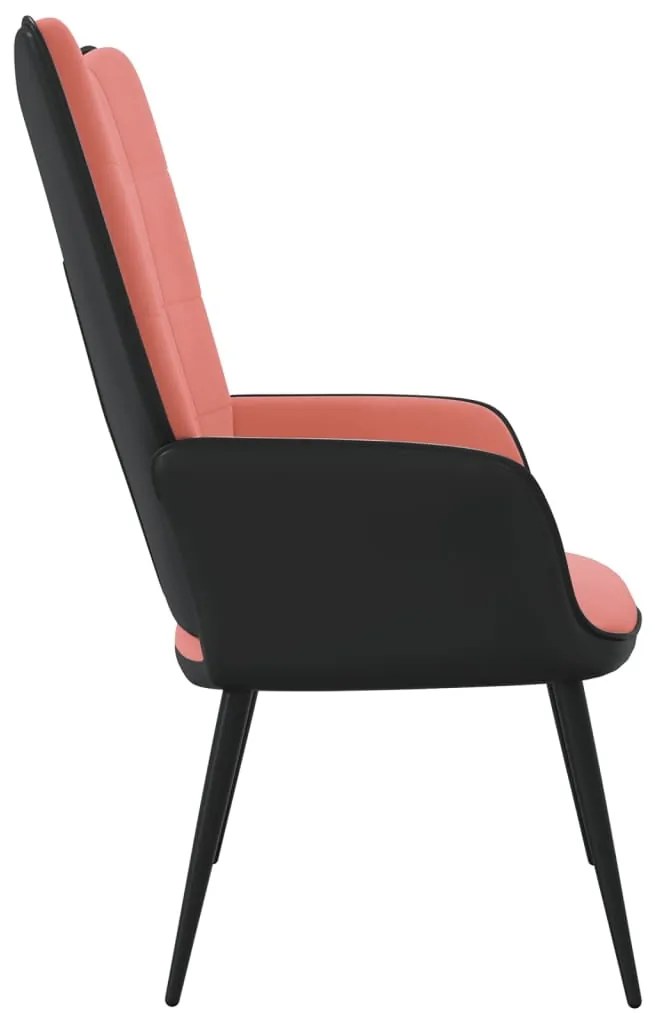 vidaXL Πολυθρόνα Relax Ροζ από Βελούδο και PVC