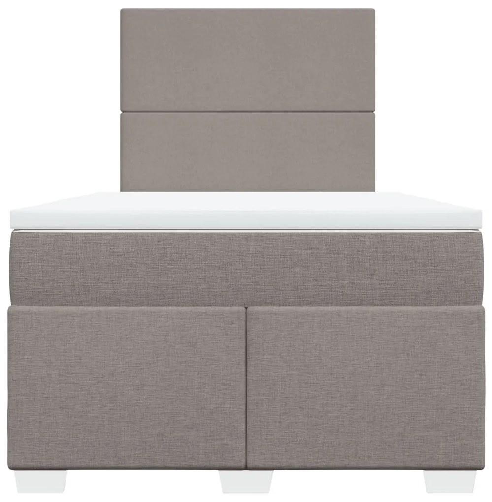 vidaXL Κρεβάτι Boxspring με Στρώμα Taupe 120x190 εκ. Υφασμάτινο