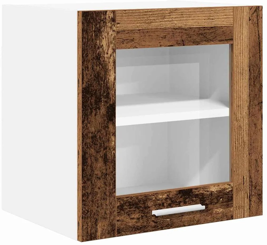 vidaXL Κρεμαστό ντουλάπι με πόρτα 2 pcs Παλιό ξύλο 40 x 31 x 40 εκ.