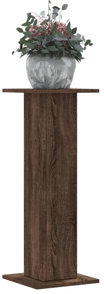 vidaXL Βάσεις Φυτών 2 Τεμ. Καφέ Δρυς 30x30x80 εκ. Επεξεργασμένο Ξύλο