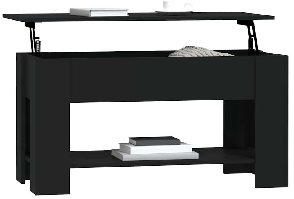 vidaXL Τραπεζάκι Σαλονιού Μαύρο 102x49x42 εκ. από Επεξεργασμένο Ξύλο