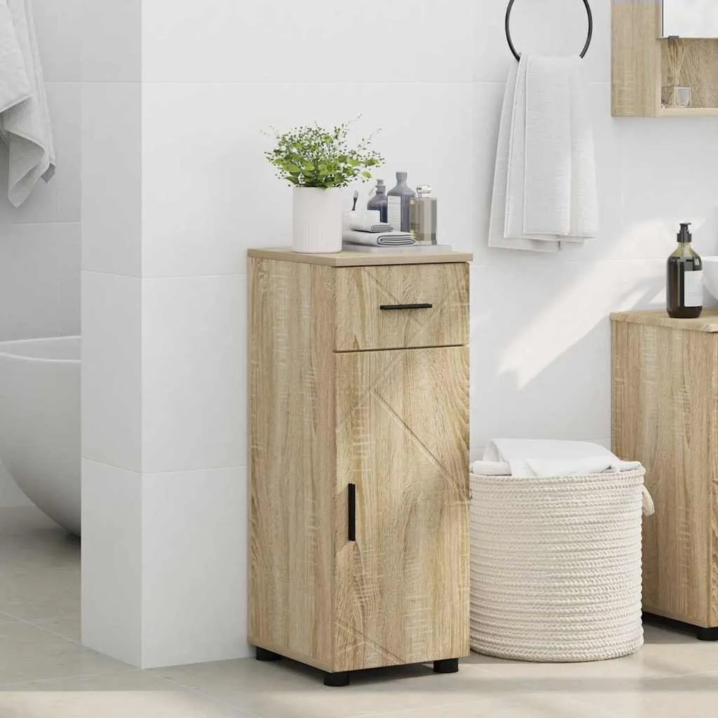 vidaXL Ντουλάπι Μπάνιου Sonoma Δρυς 30 x 35 x 80 εκ Επεξεργασμένο ξύλο