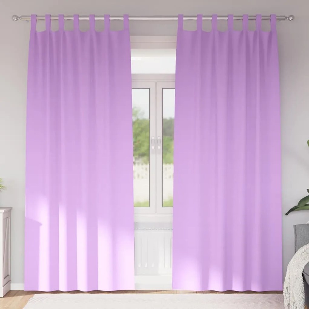 vidaXL Κουρτίνες με κουρτίνες 2 pcs Μοβ 245 x 140 εκ. Πολυεστέρας