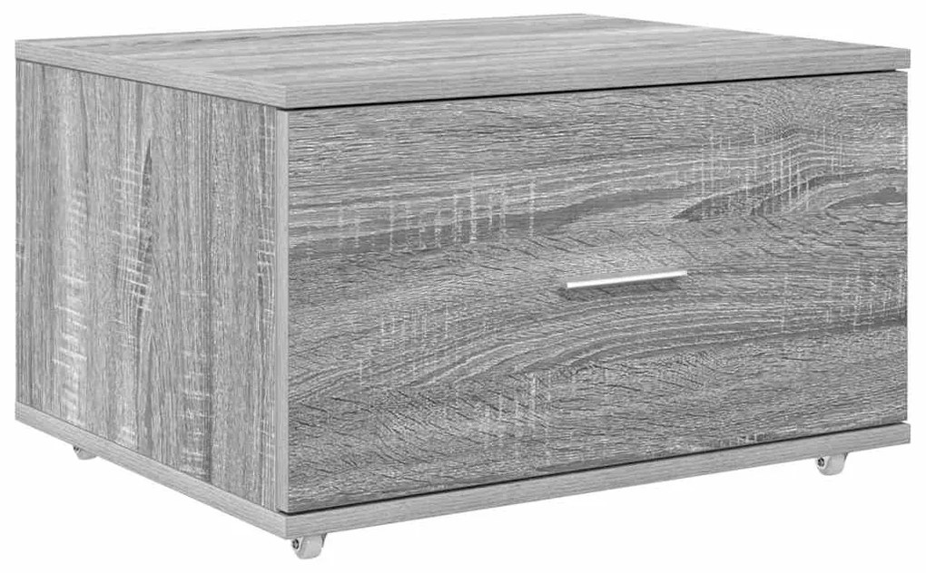 vidaXL Ντουλάπι με Συρτάρια με τροχούς Γκρίζο Σονομα 55 x 45 x 31 εκ