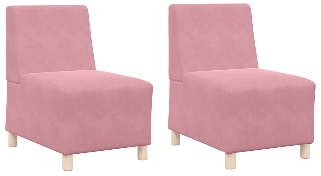 vidaXL Καναπέδες 2 pcs Ροζ 55 x 74 x 82 εκ. Βελούδο