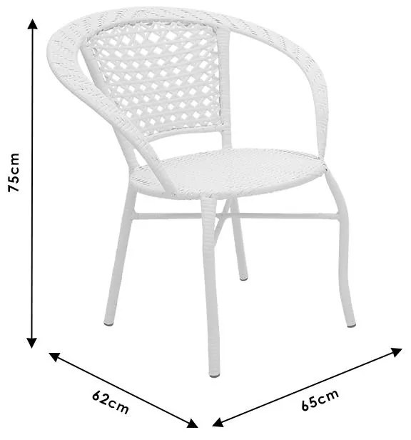 Σαλόνι Saylor σετ 3τεμ μέταλλο-pe rattan λευκό